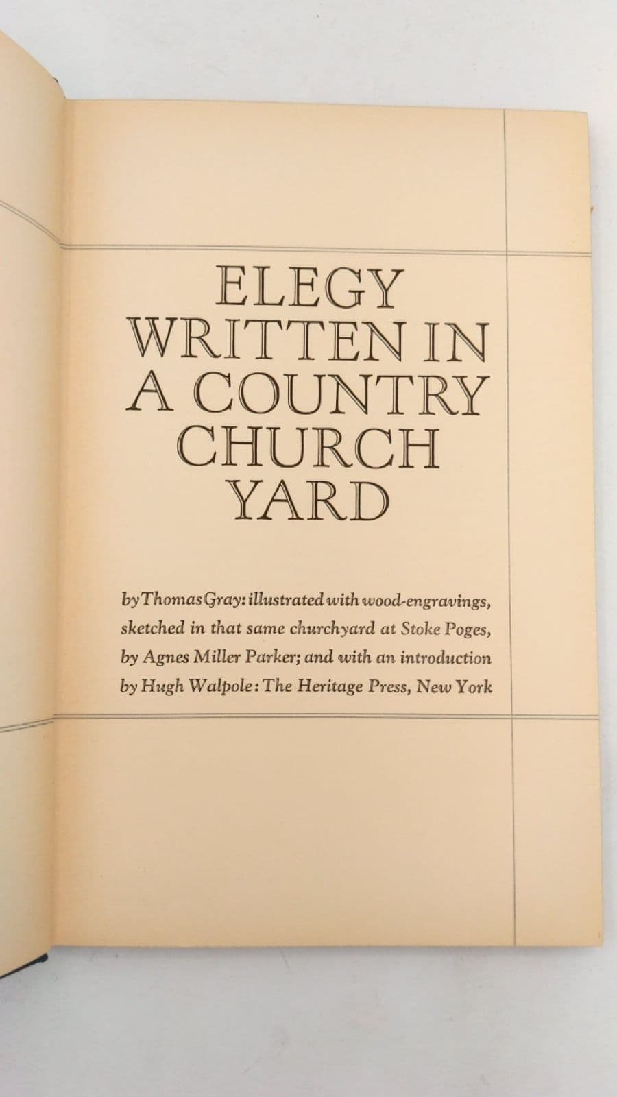 Elegy Written in a Country Church Yard by Thomas Gray - title page