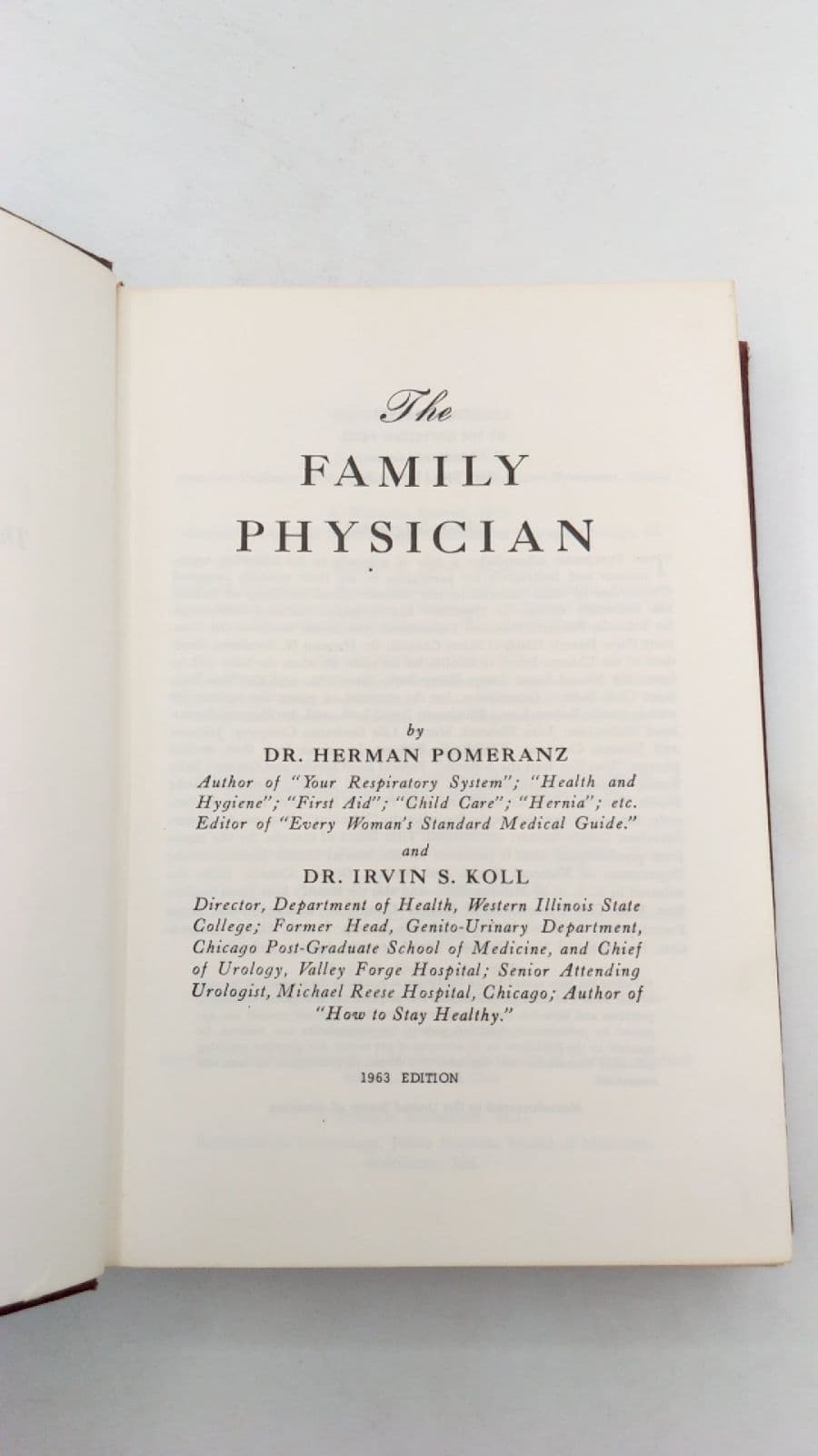 The Family Physician by Dr. Herman Pomeranz and Dr. Irvin S. Koll - title page