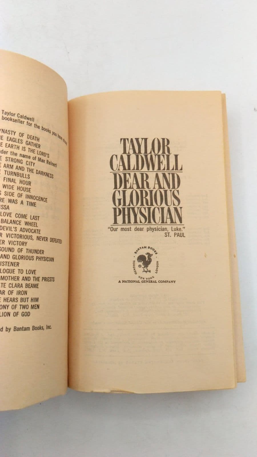Dear and Glorious Physician by Taylor Caldwell - title page