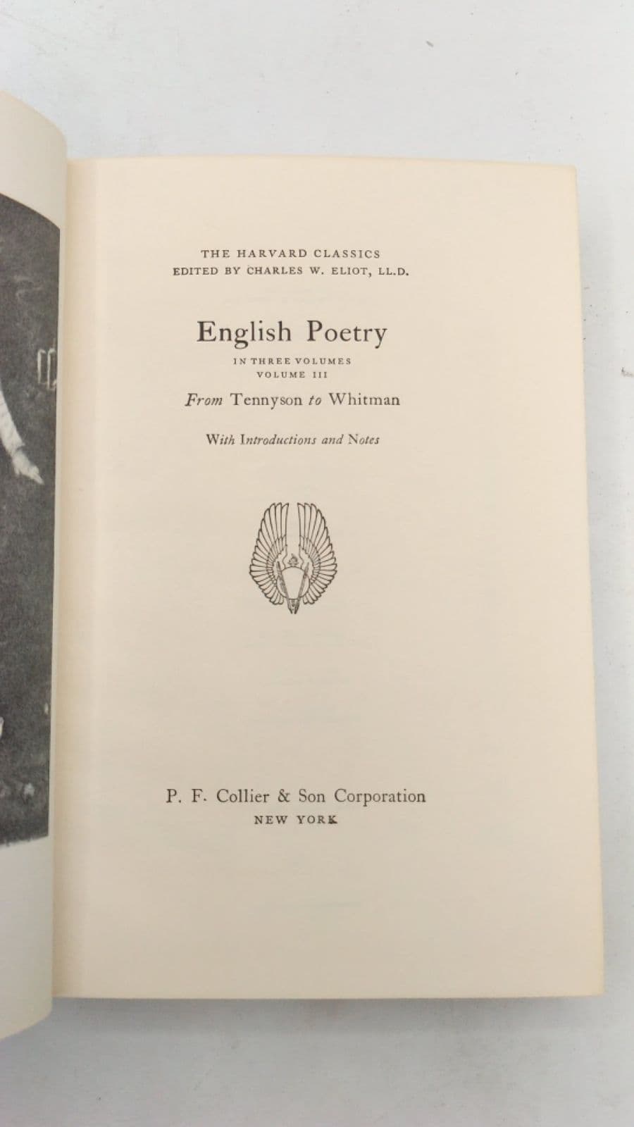 English Poetry in Three Volumes Volume III From Tennyson to Whitman by Edited by Charles W. Eliot, LL.D. - title page
