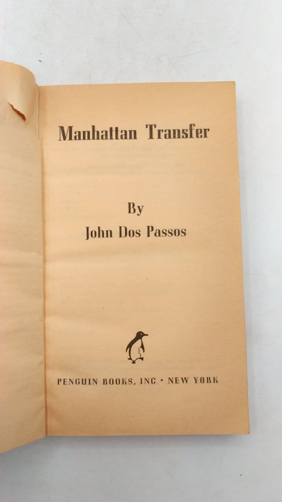 Manhattan Transfer by John Dos Passos - title page