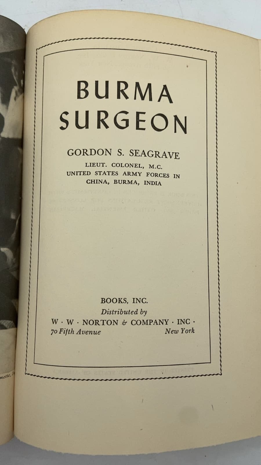 Burma Surgeon by Gordon S. Seagrave - title page