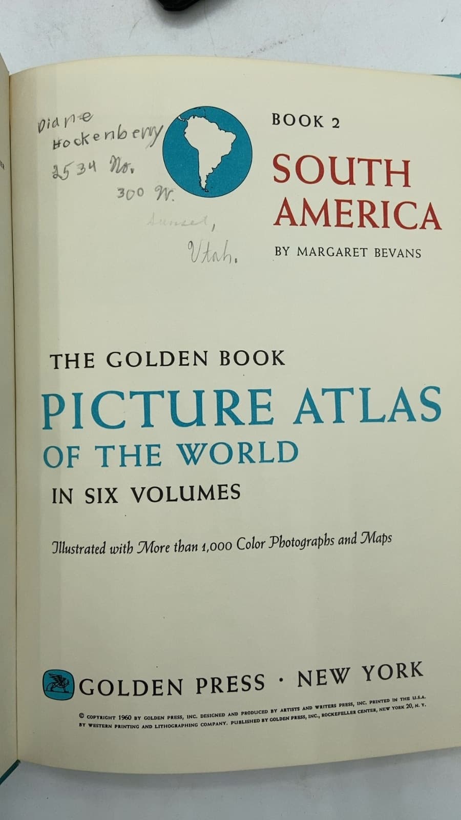 South America by Margaret Bevans - title page