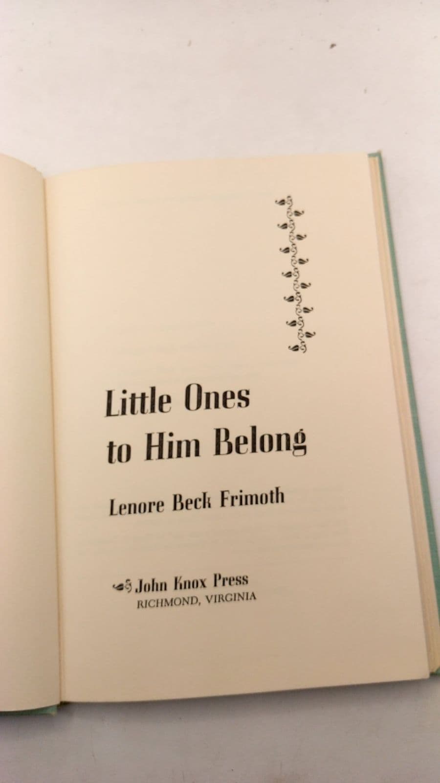 Little Ones to Him Belong by Lenore Beck Frimoth - title page