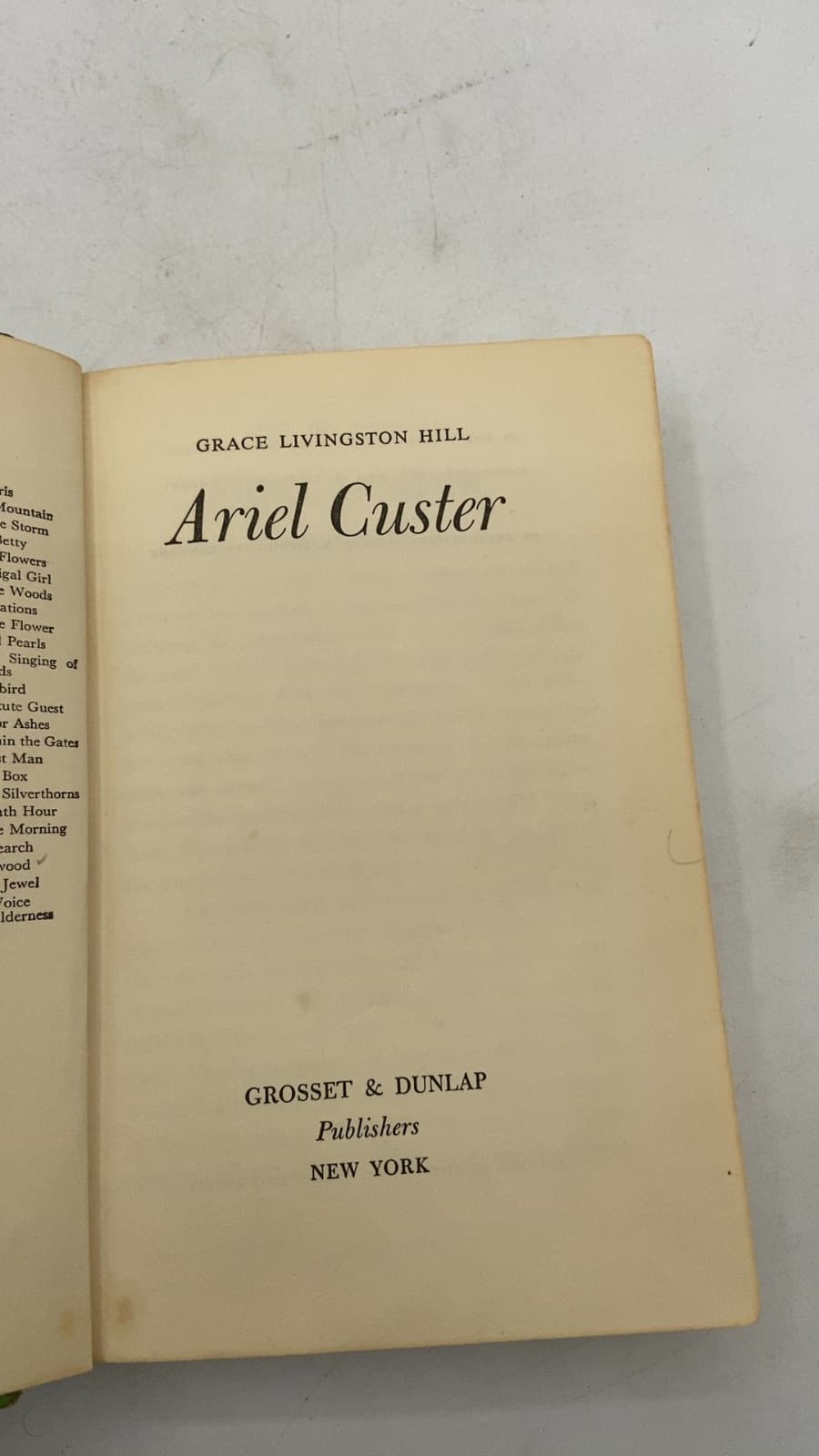 Ariel Custer by Grace Livingston Hill - title page