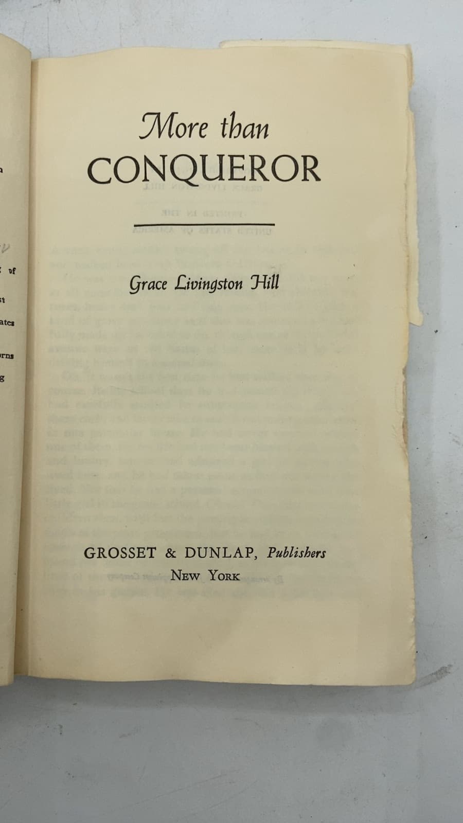 More Than Conqueror by Grace Livingston Hill - title page