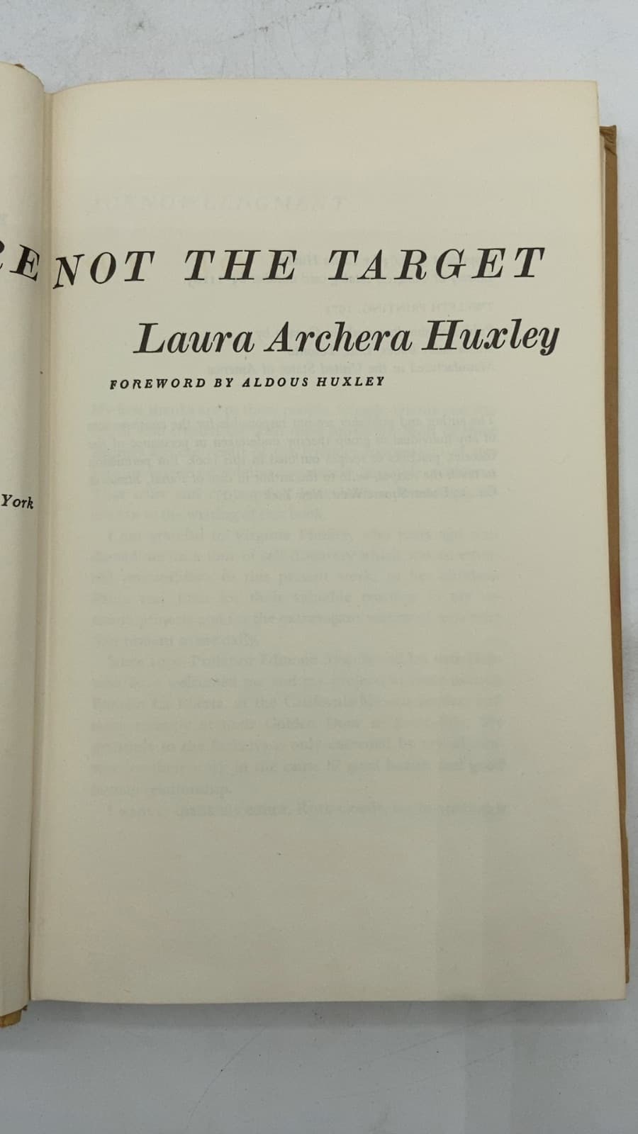 You Are Not the Target by Laura Archera Huxley - title page