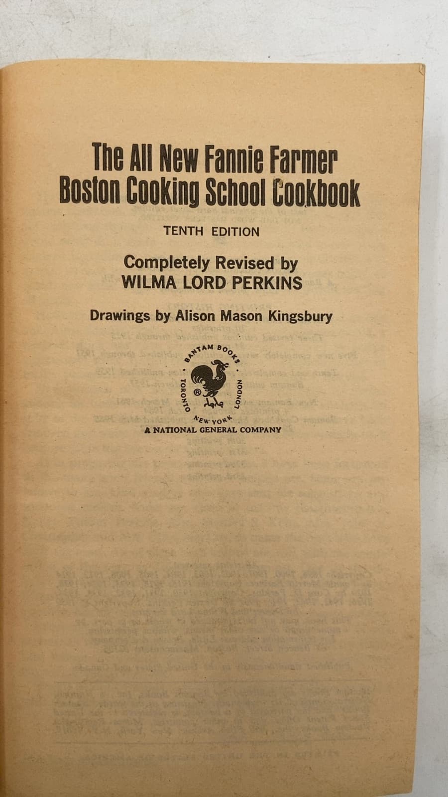 The All New Fannie Farmer Boston Cooking School Cookbook by Wilma Lord Perkins - title page