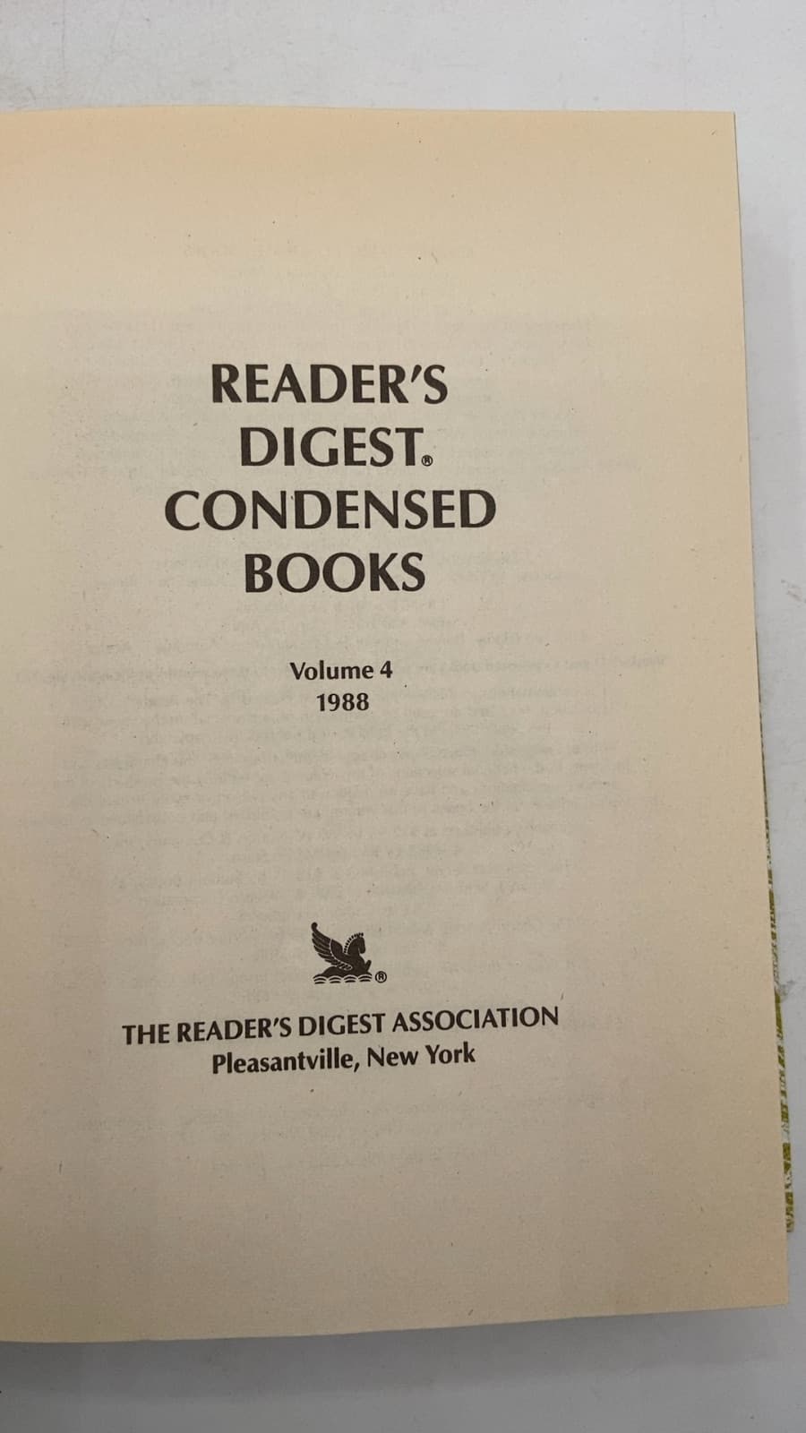 Reader's Digest Condensed Books Volume 4 1988 - title page