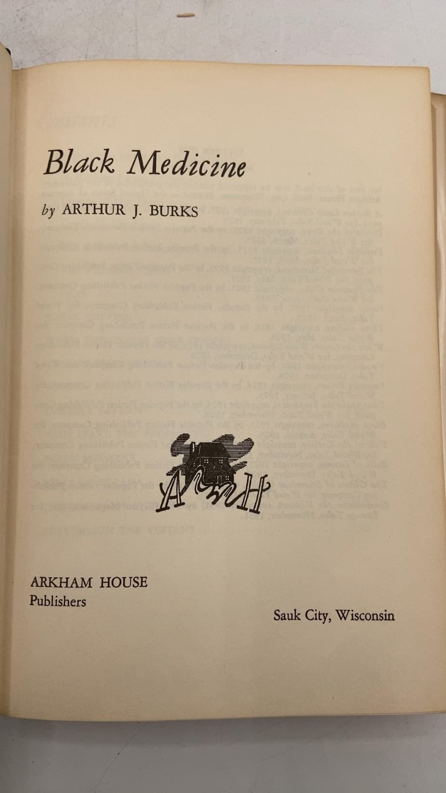 Black Medicine by Arthur J. Burks - title page