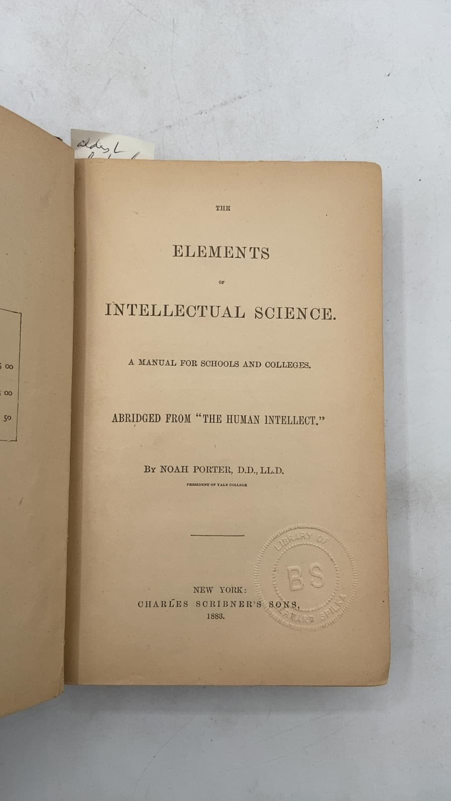 The Elements of Intellectual Science by Noah Porter, D.D., LL.D. - title page