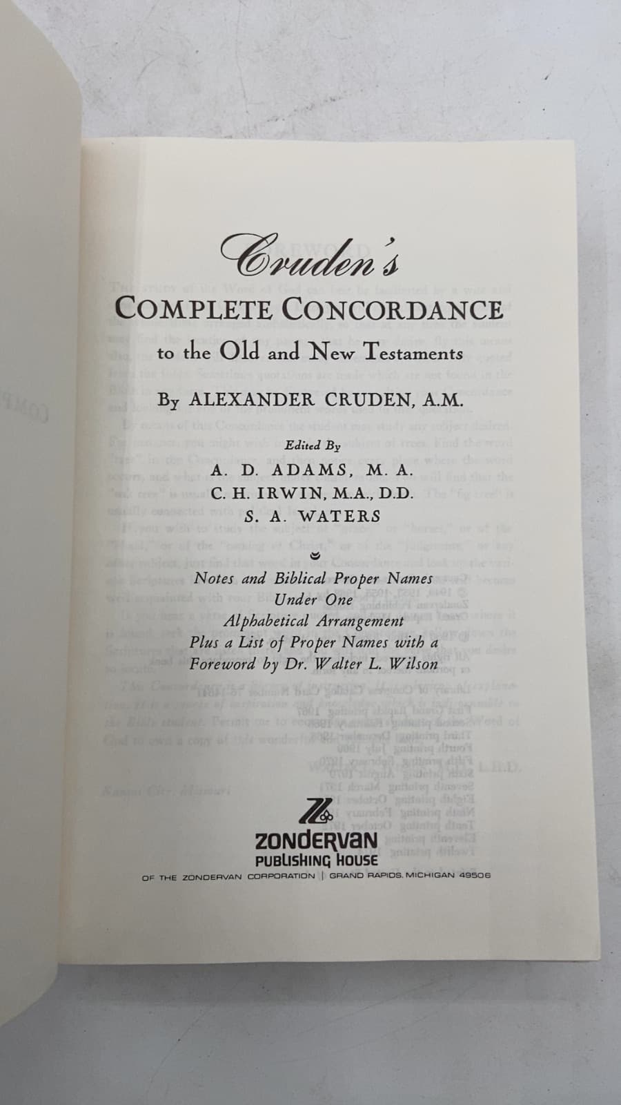 Cruden's Complete Concordance to the Old and New Testaments by Alexander Cruden, A.M. - title page
