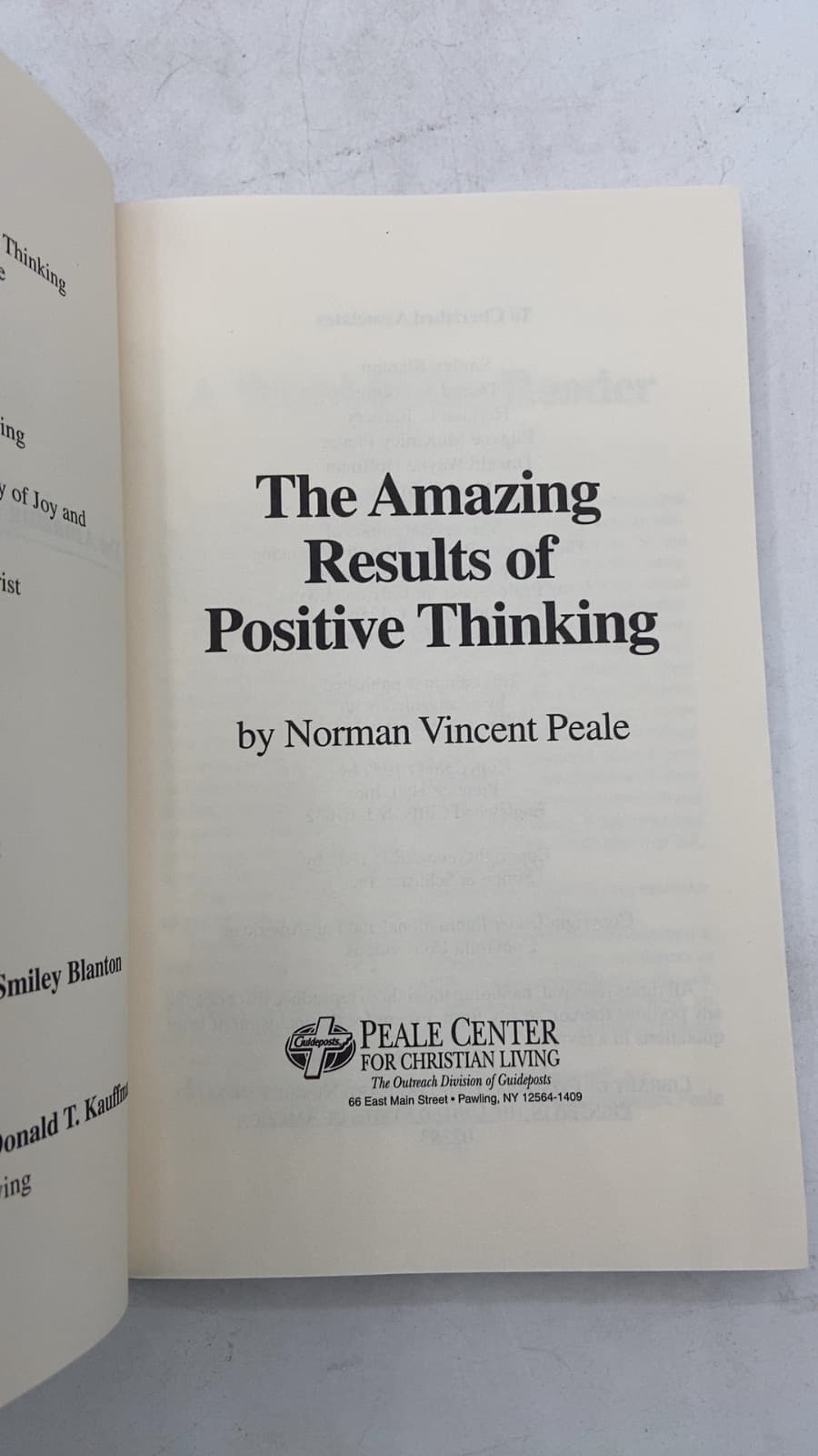 The Amazing Results of Positive Thinking by Norman Vincent Peale - title page