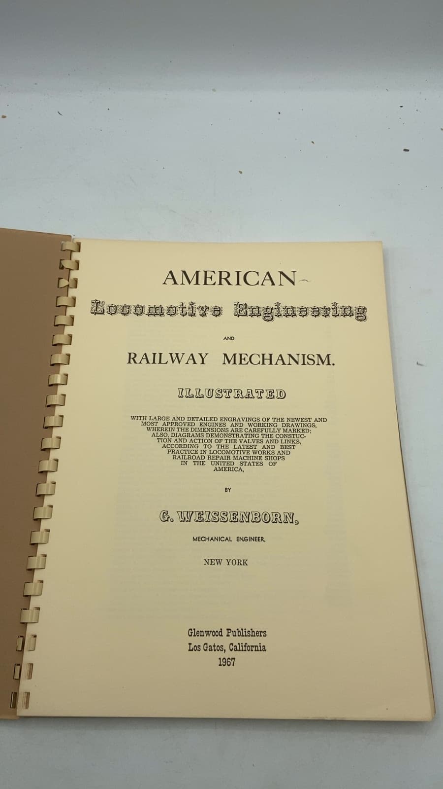 American Locomotive Engineering and Railway Mechanism by G. Weissenborn - title page