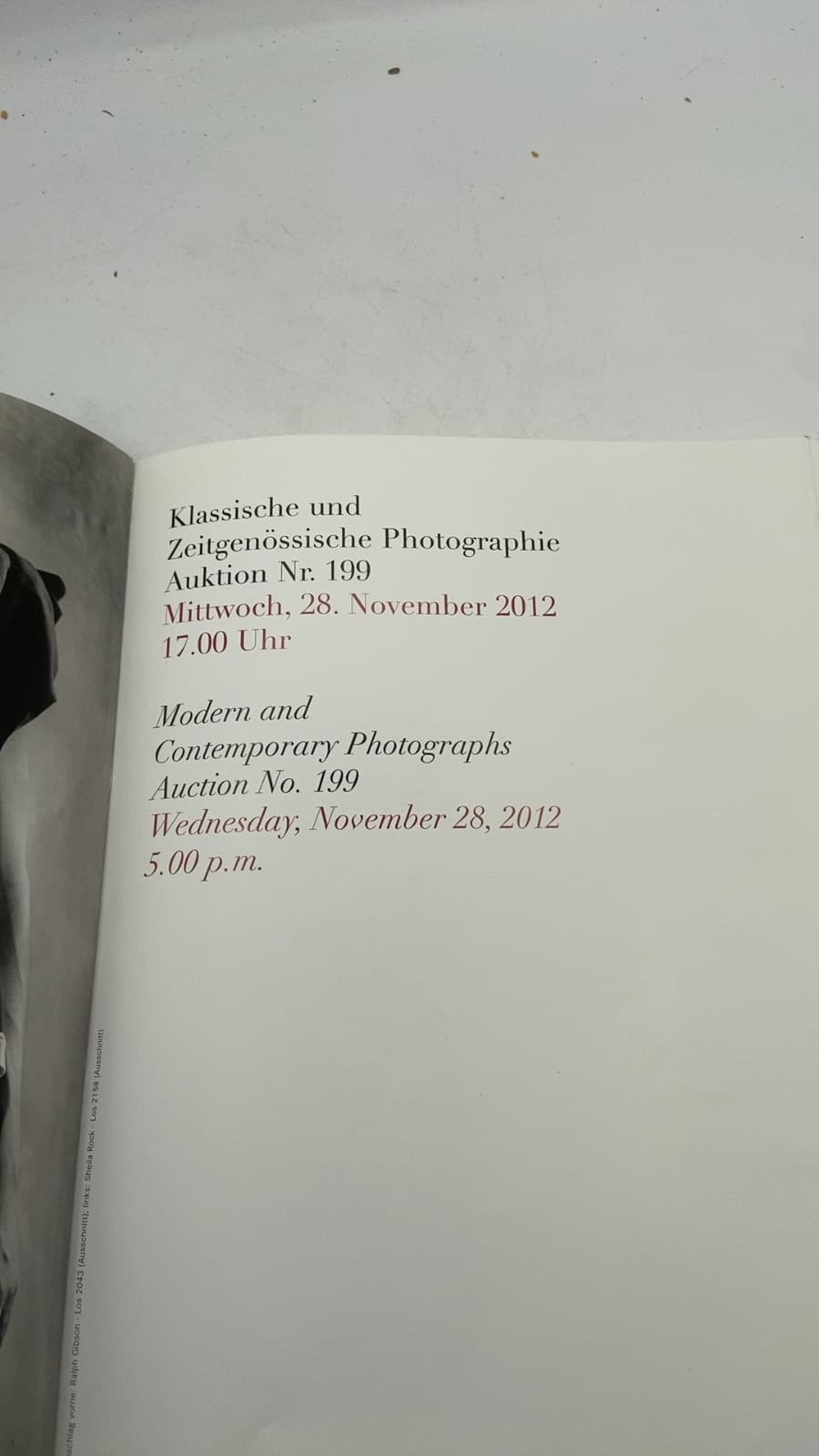 Grisebach Photographie: Berlin, 28. November 2012 - title page