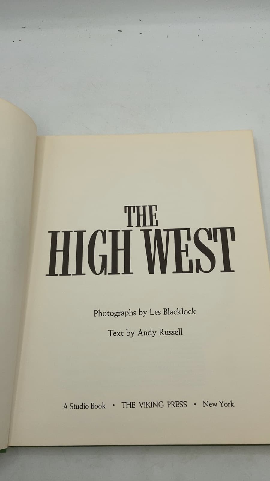 THE High West by Photographs by Les Blacklock, Text by Andy Russell - title page