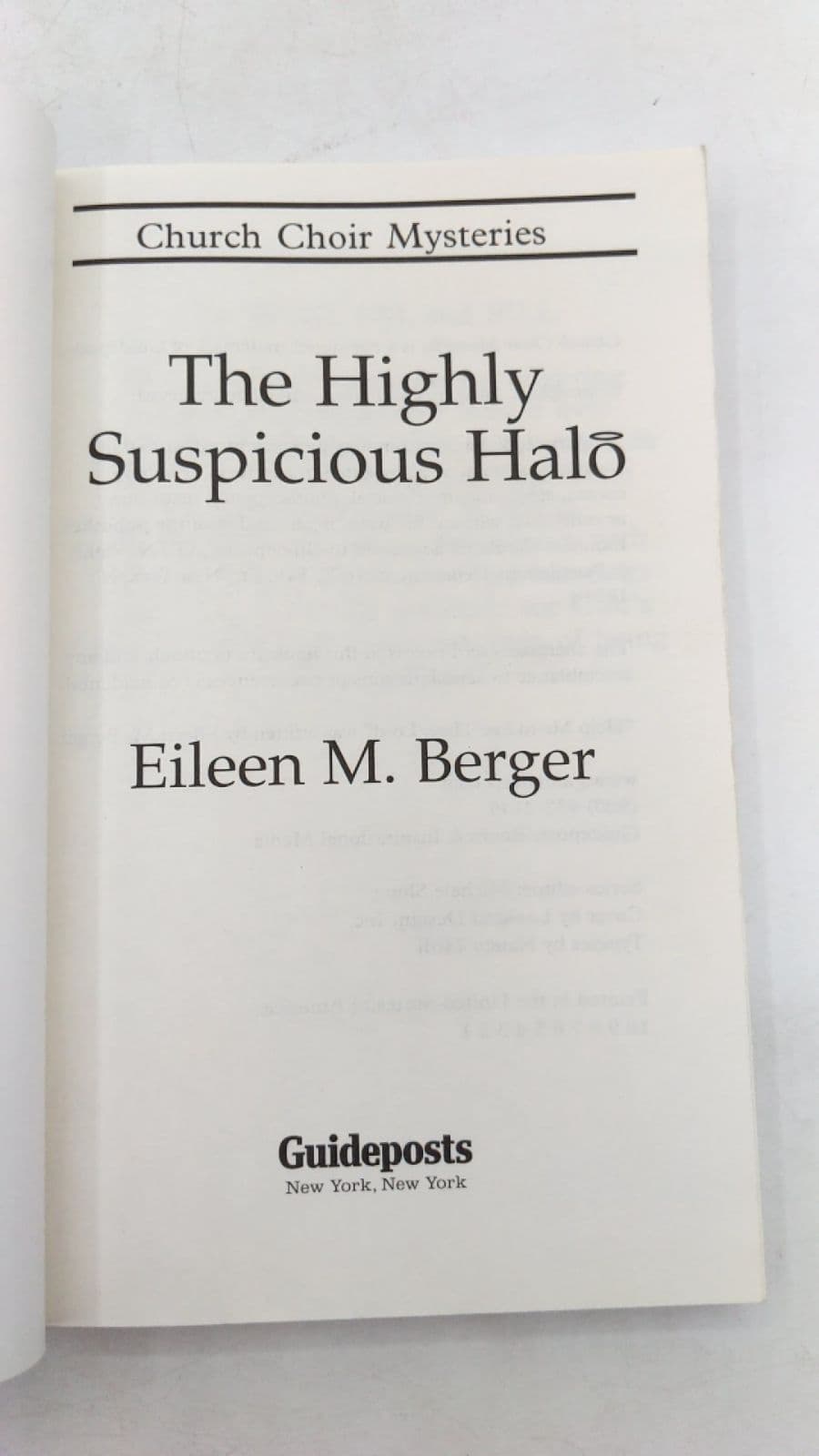 The Highly Suspicious Halo by Eileen M. Berger - title page
