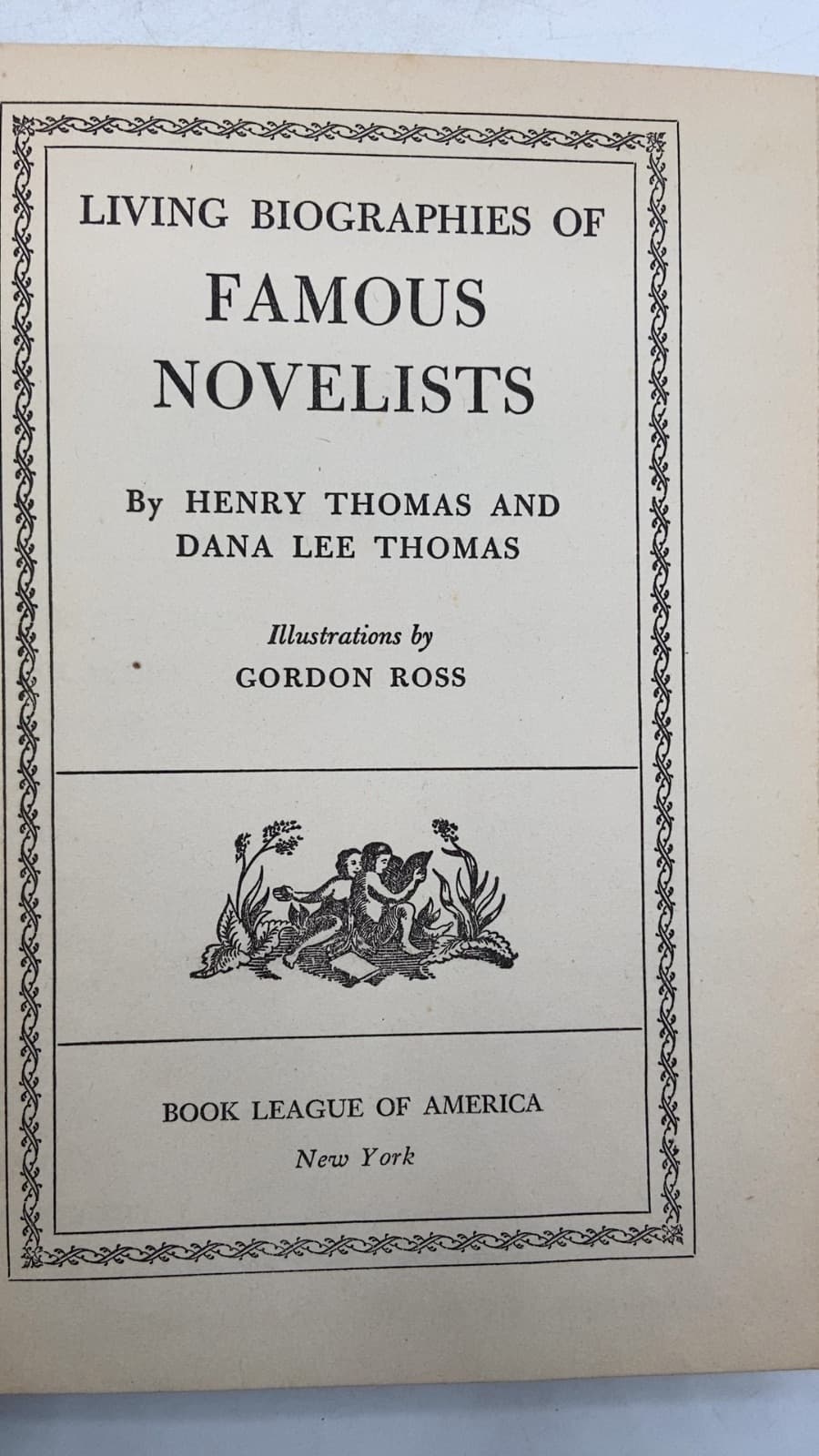 Living Biographies of Famous Novelists by Henry Thomas and Dana Lee Thomas - title page