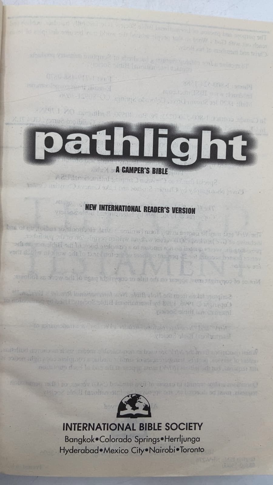 Pathlight: A Camper's Bible by Dean Ridings (Study notes) - title page