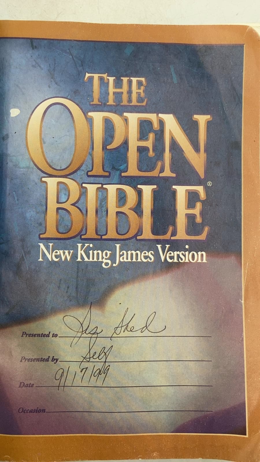 The Open Bible by Check the title or copyright page. - title page