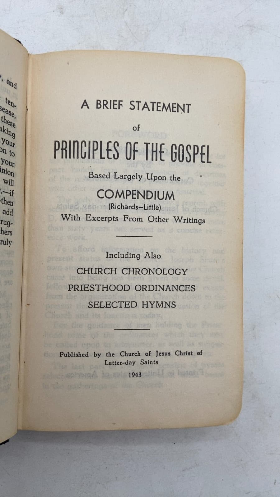 Principles of the Gospel by Richards-Little - title page