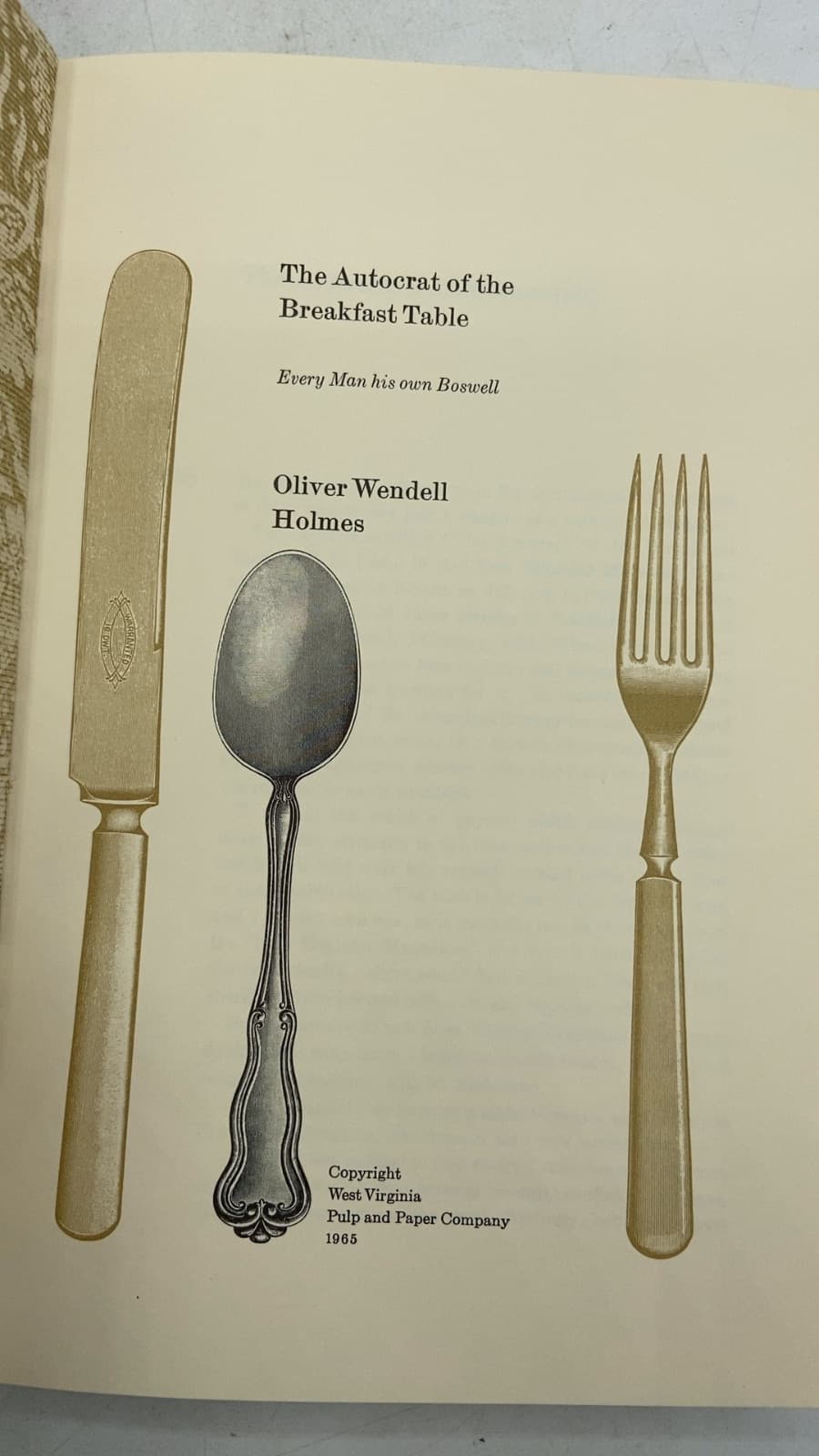 The Autocrat of the Breakfast Table by Oliver Wendell Holmes - title page