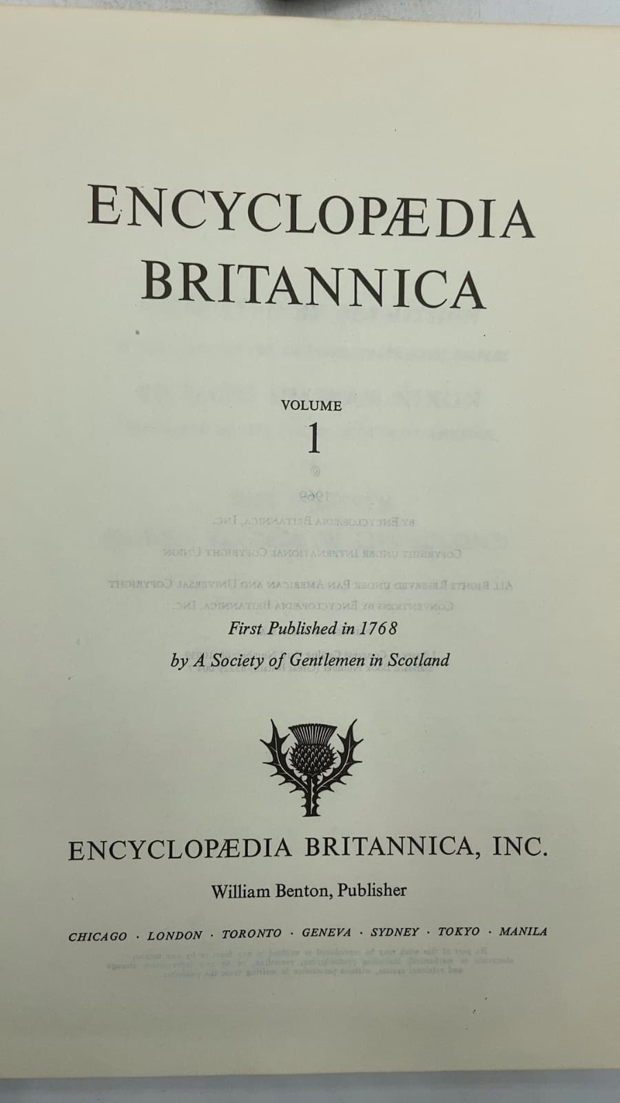 Encyclopædia Britannica, Volume 1 - title page