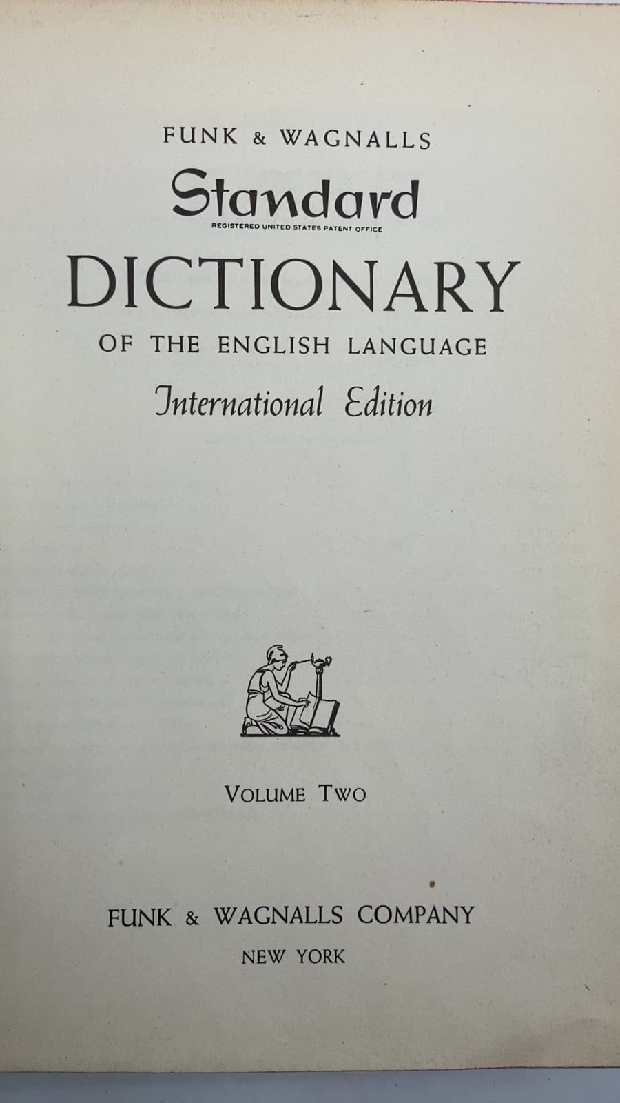 Funk & Wagnalls Standard Dictionary of the English Language International Edition - title page