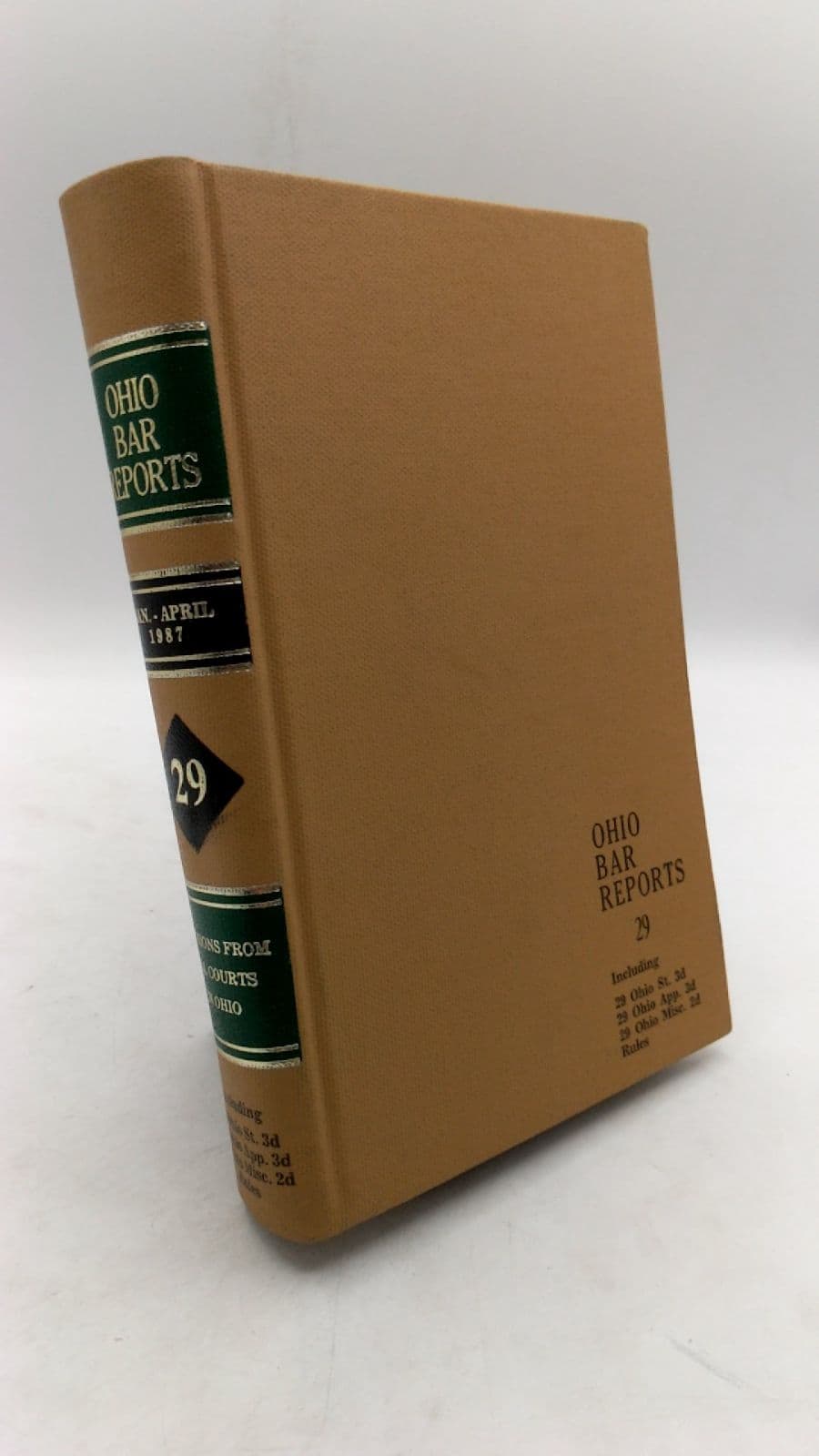 Ohio Bar Reports, First Series, Volume 29, January - April, 1987 by William C. Moore (Editor) - front cover
