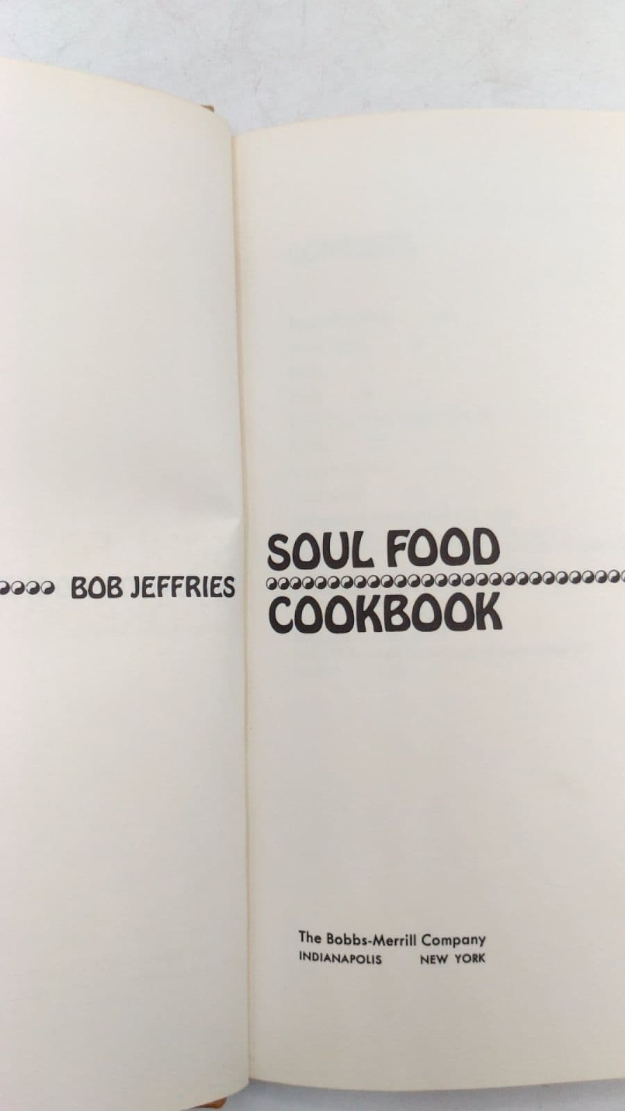 Soul Food Cookbook by BOB Jeffries - title page