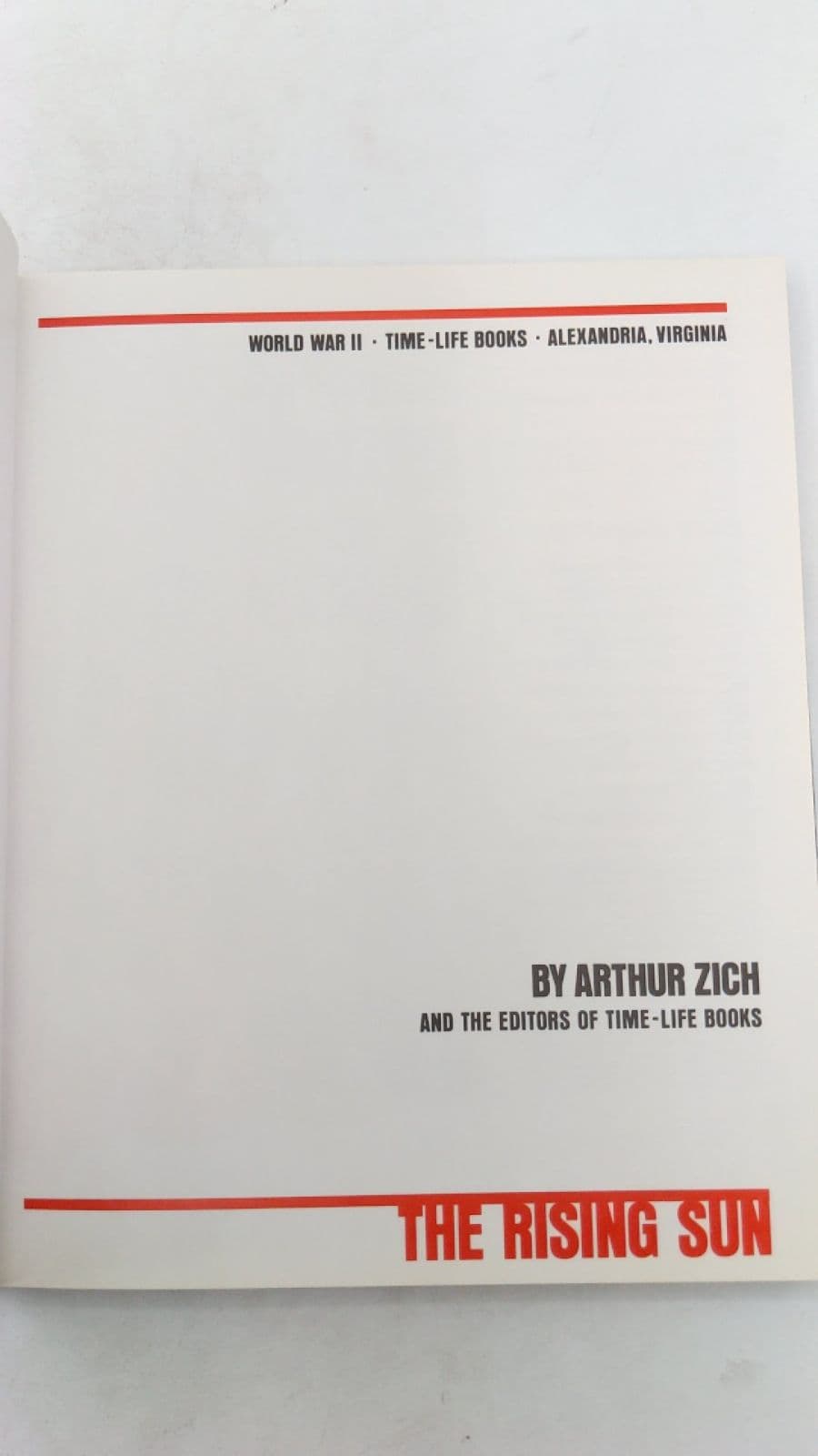 The Rising Sun by Arthur Zich and the Editors of Time-Life Books - title page