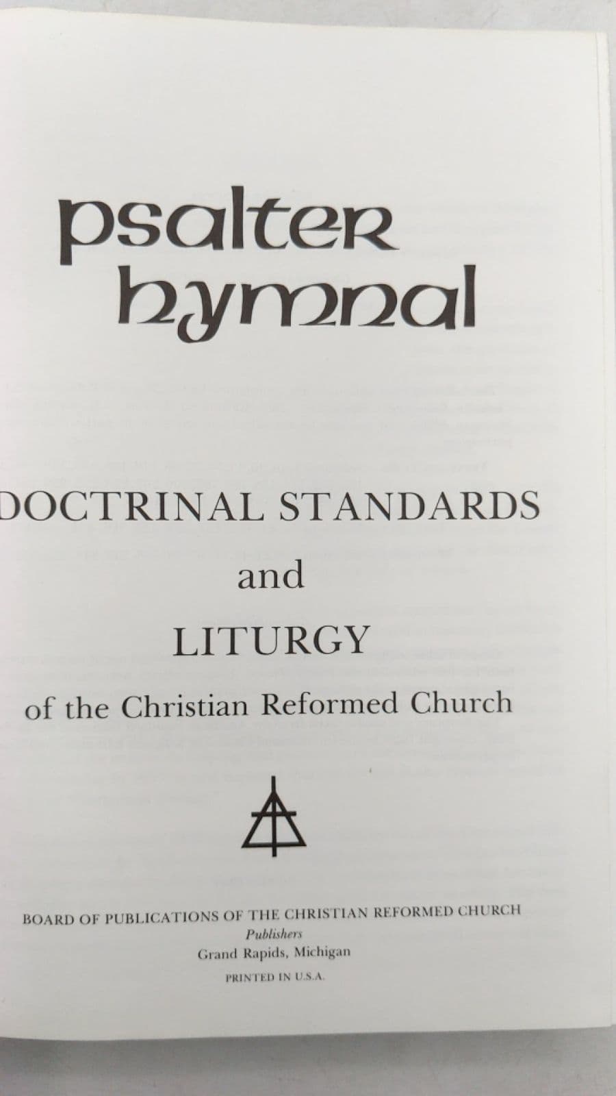 Psalter Hymnal: Doctrinal Standards and Liturgy of the Christian Reformed Church - title page