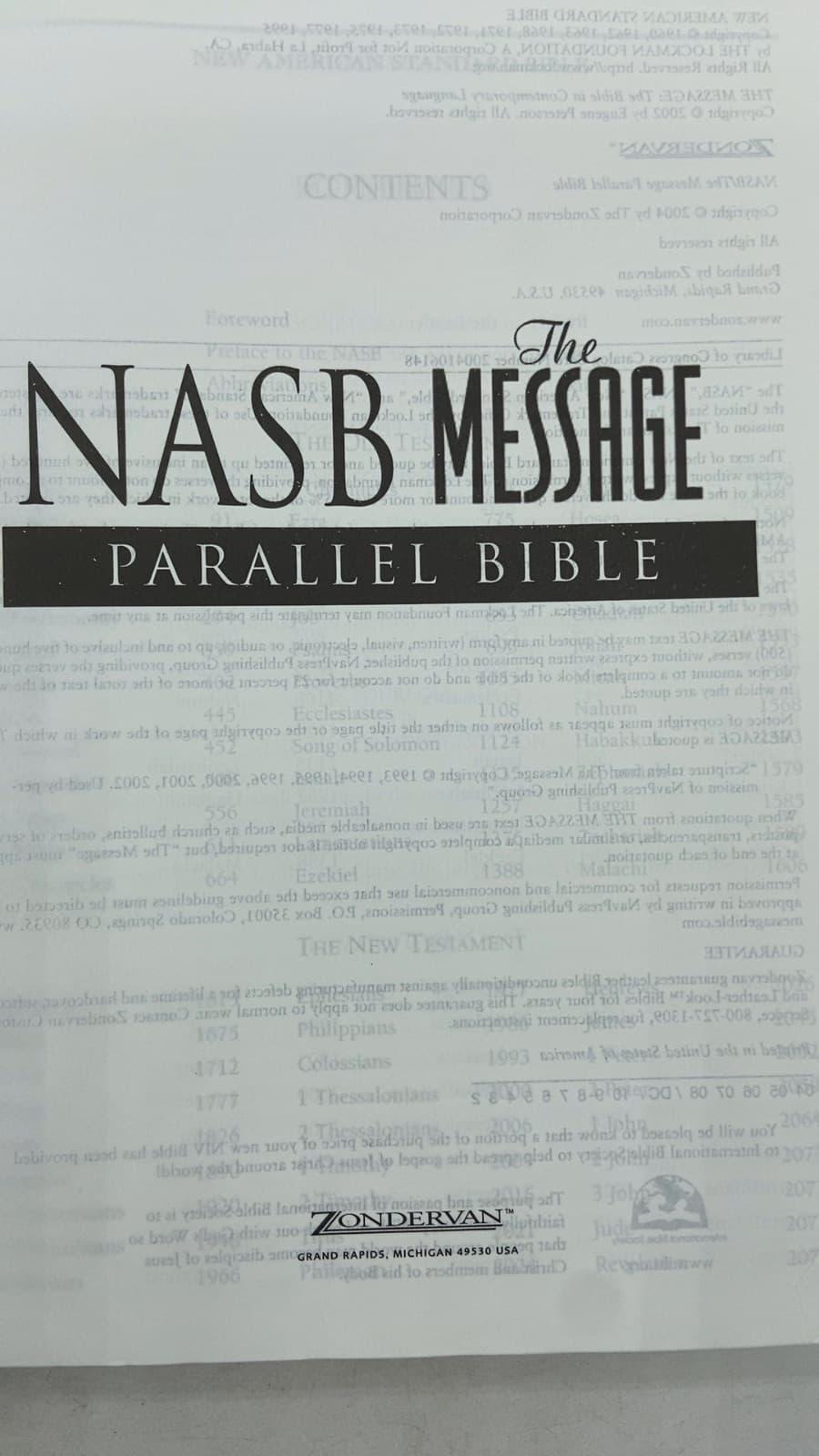NASB/The Message Parallel Bible by Eugene Peterson (The Message) - additional view