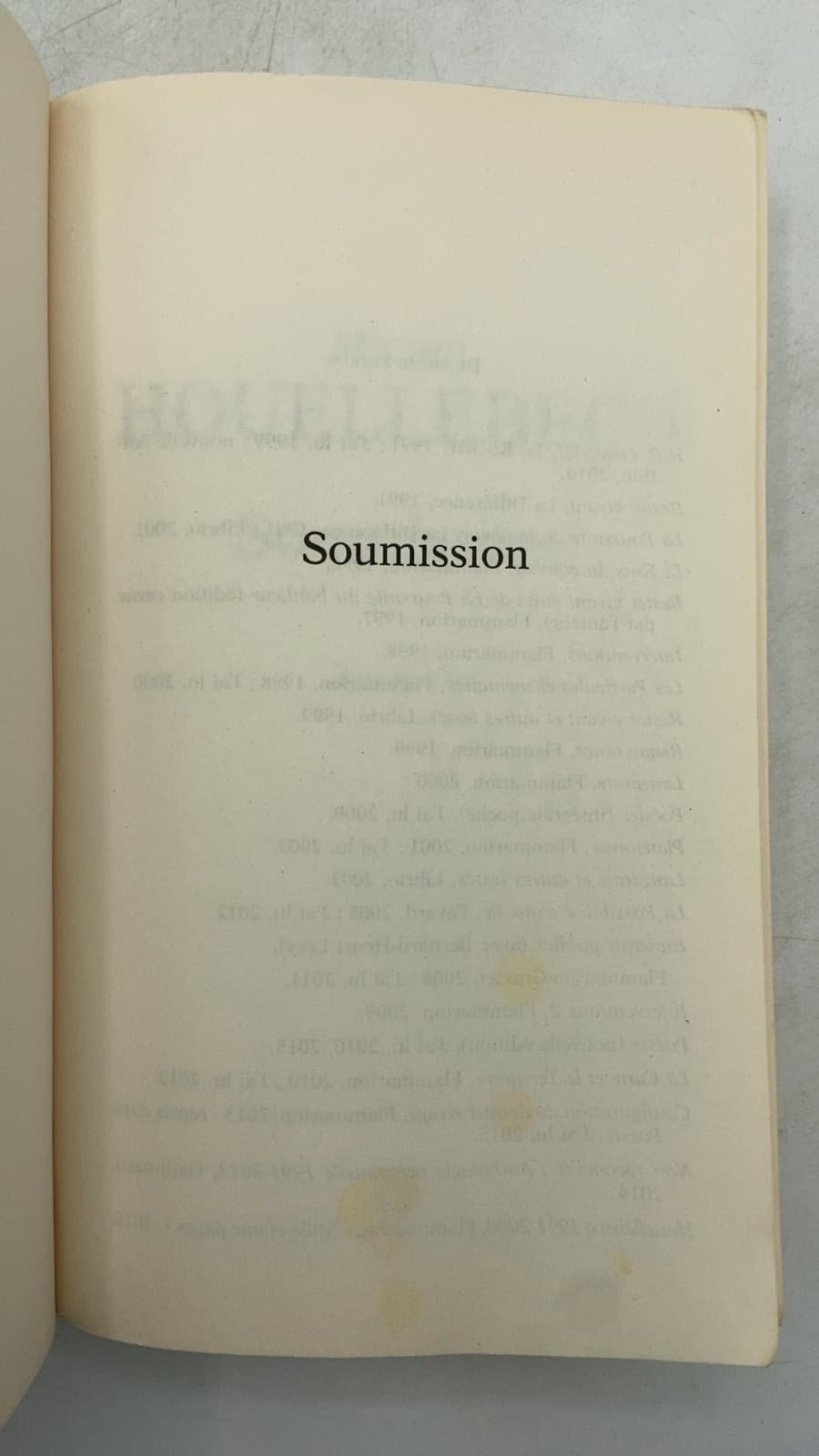 Soumission by Michel Houellebecq - title page