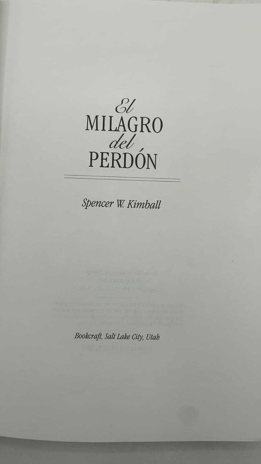 El Milagro del Perdón by Spencer W. Kimball - title page