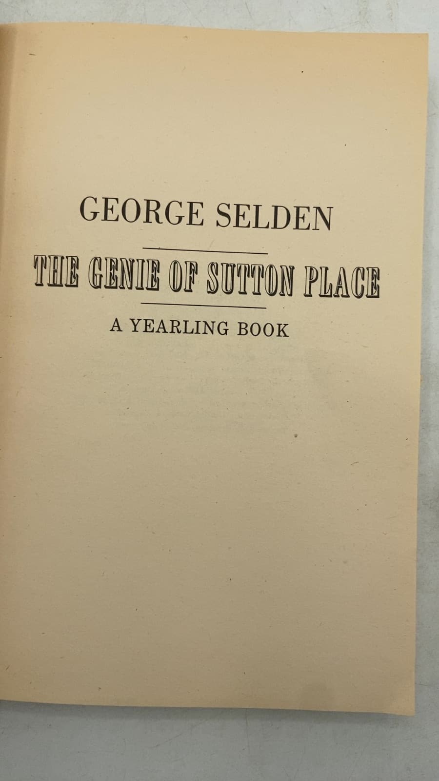 The Genie of Sutton Place by George Selden - title page