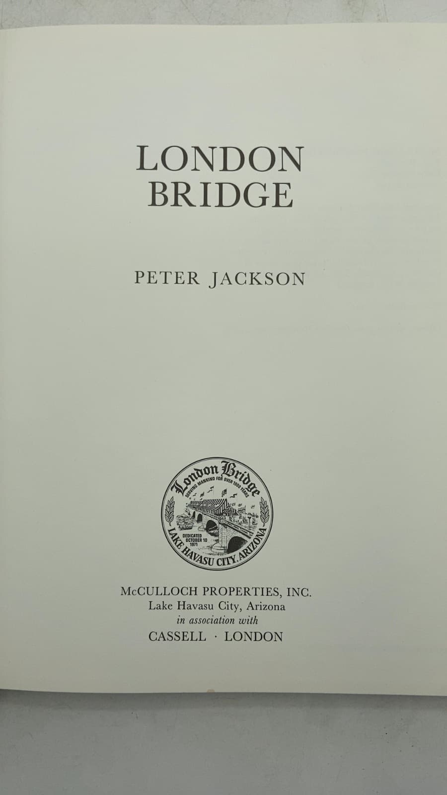 London Bridge by Peter Jackson - title page