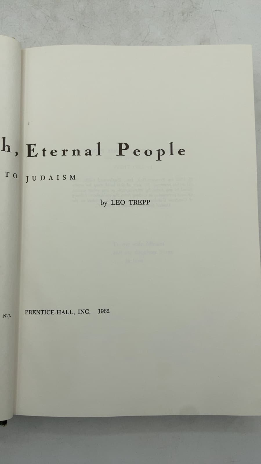 Eternal Faith, Eternal People: A Journey Into Judaism by LEO Trepp - title page