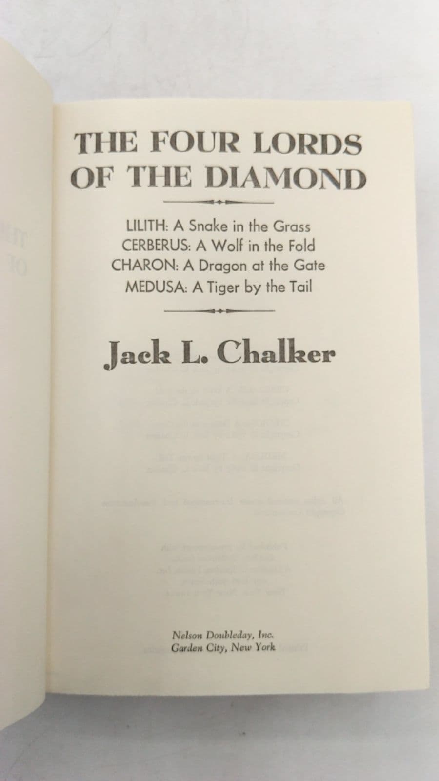 THE Four Lords OF THE Diamond by Jack L. Chalker - title page