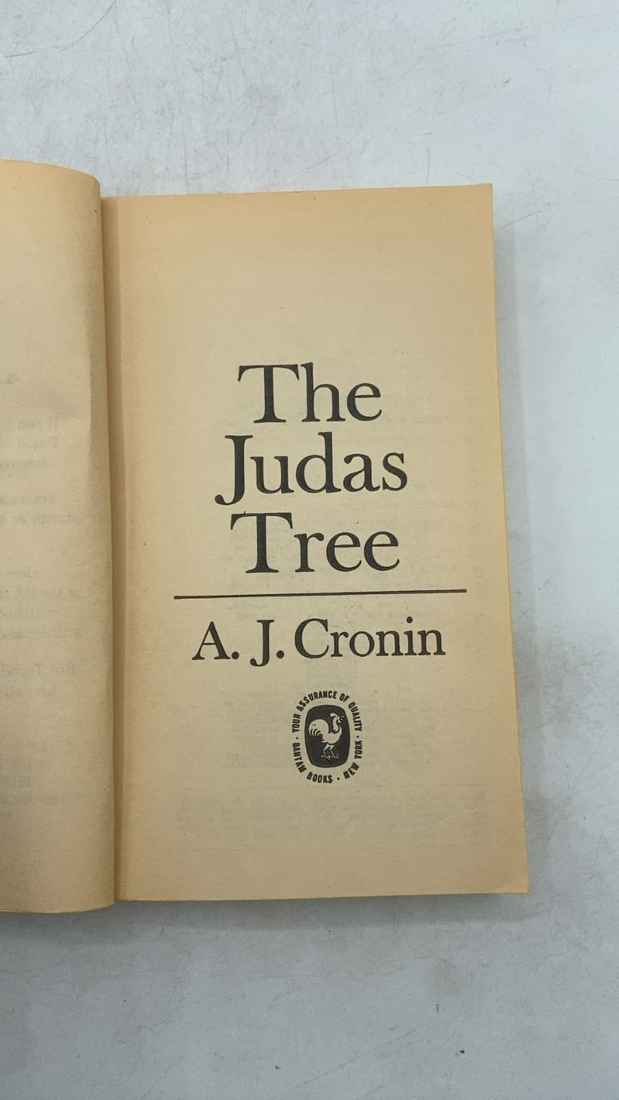 The Judas Tree by A. J. Cronin - title page