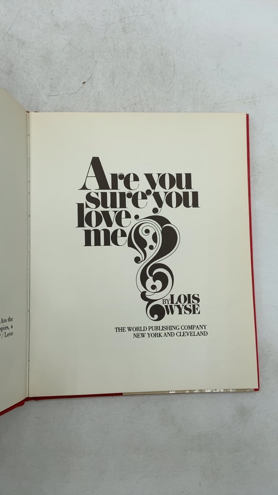 Are you sure you love me by Lois Wyse - title page