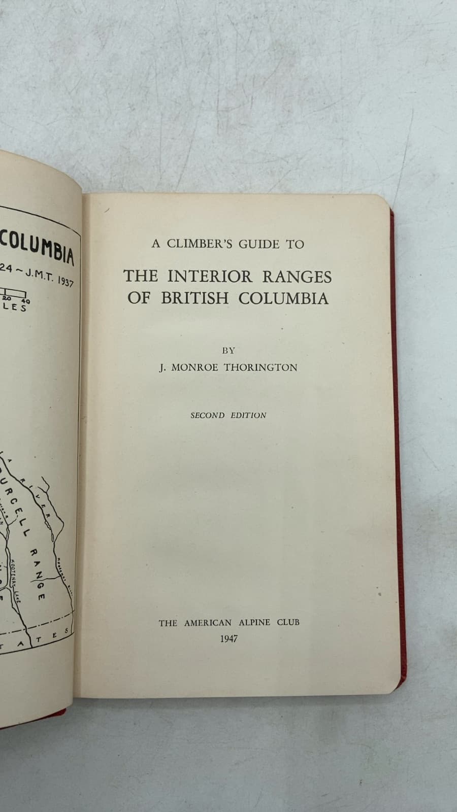 A Climber's Guide to the Interior Ranges of British Columbia by J. Monroe Thorington - title page