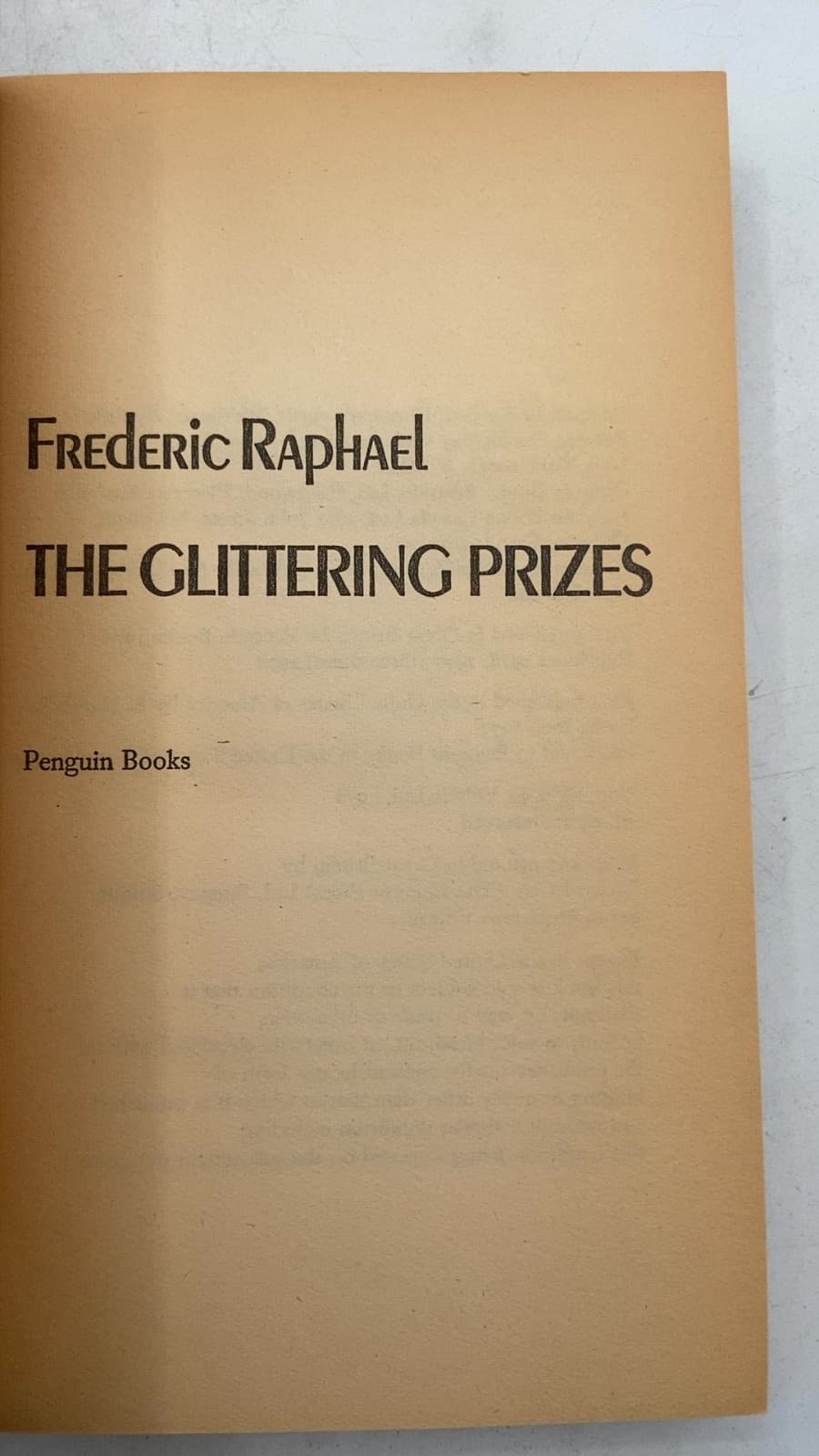 THE Glittering Prizes by Frederic Raphael - title page