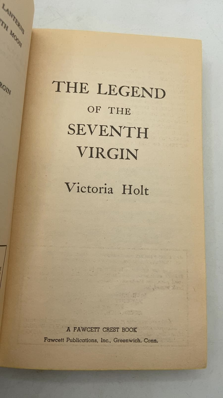 THE Legend OF THE Seventh Virgin by Victoria Holt - title page