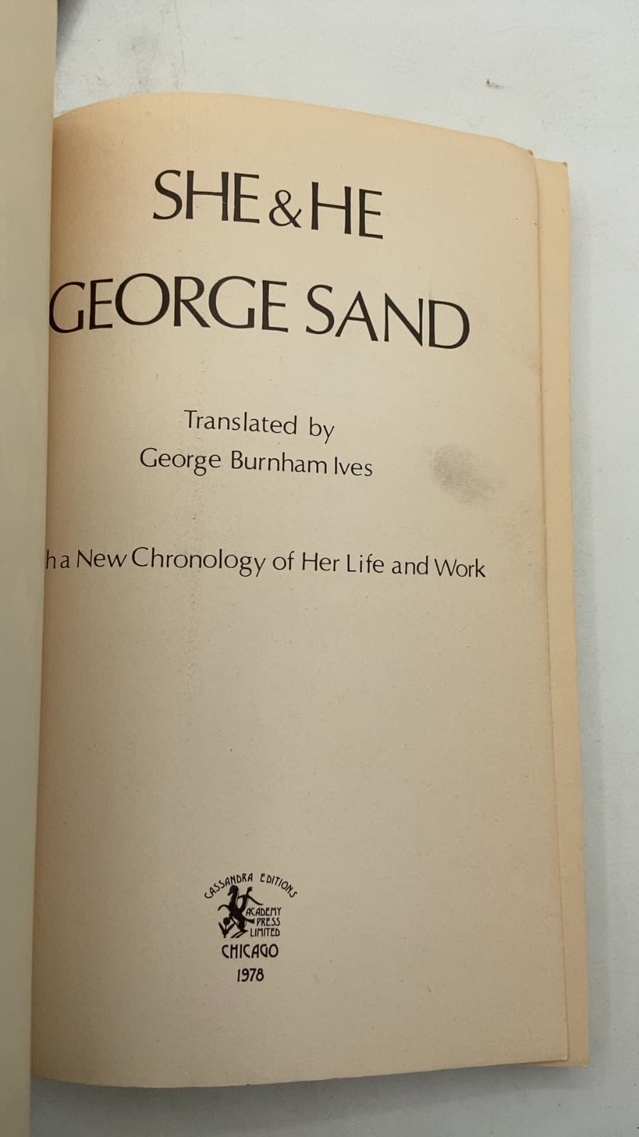 She & He by George Sand - title page