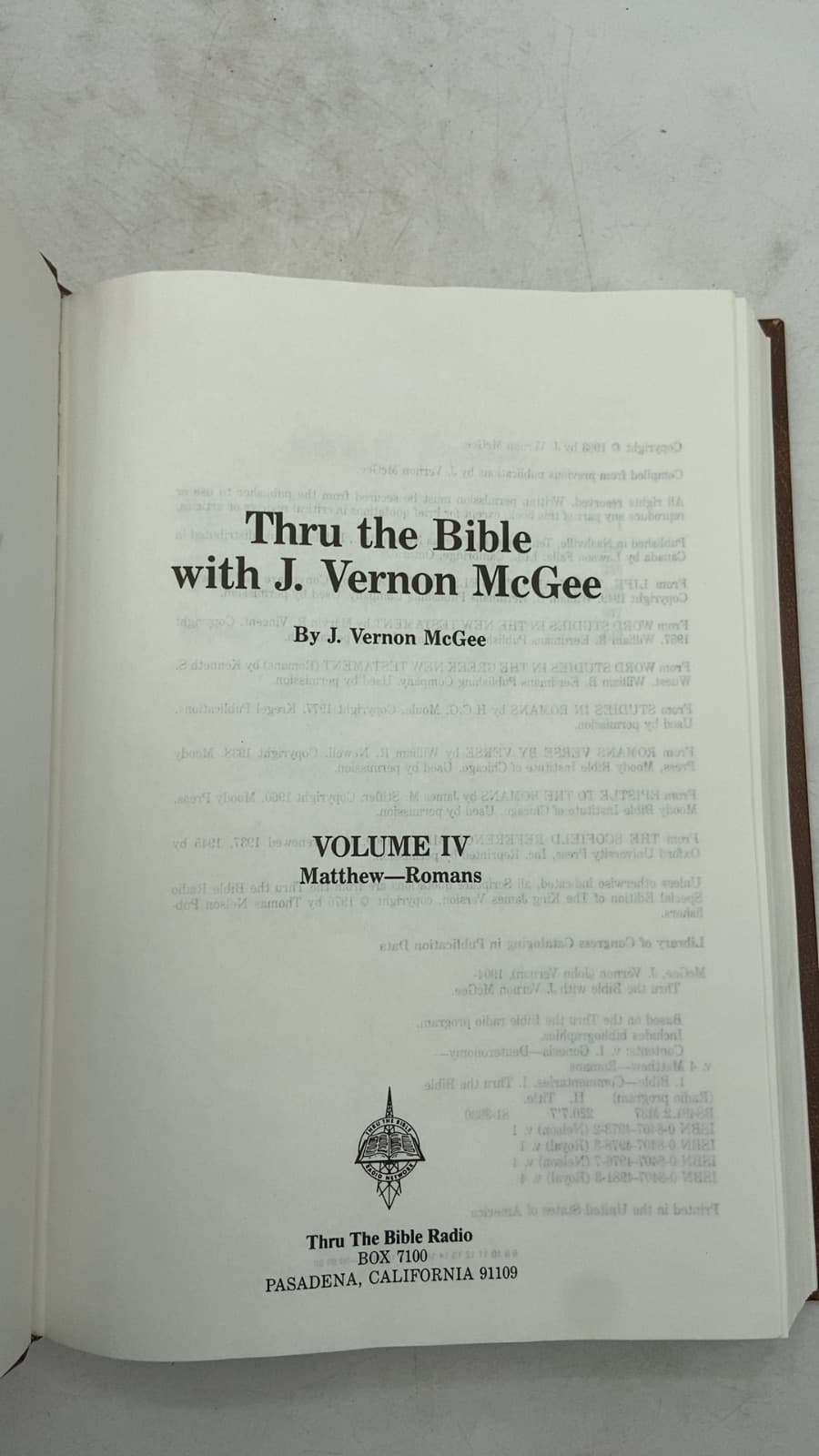 Thru the Bible with J. Vernon McGee, Volume IV: Matthew—Romans by J. Vernon McGee - title page