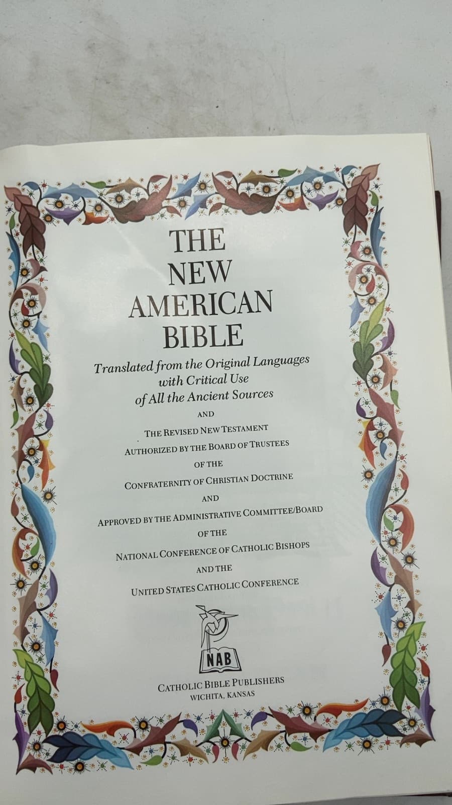 The New American Bible by Confraternity of Christian Doctrine - title page