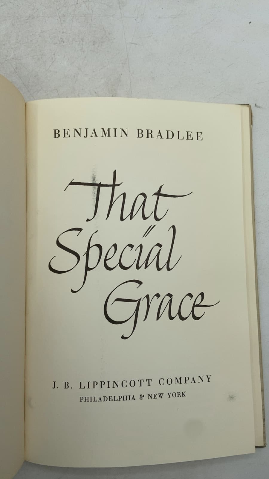 That Special Grace by Benjamin Bradlee - title page