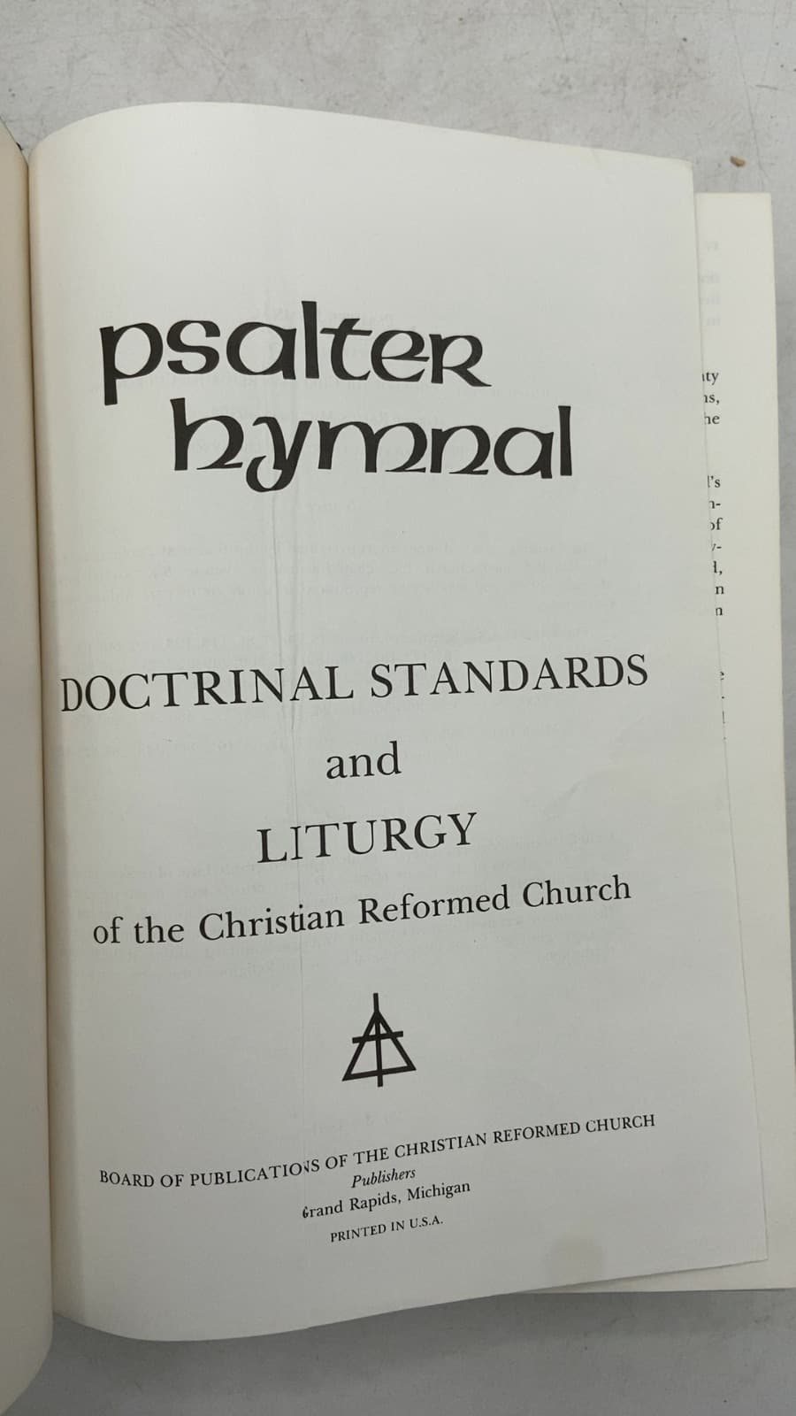 Psalter Hymnal: Doctrinal Standards and Liturgy of the Christian Reformed Church - title page