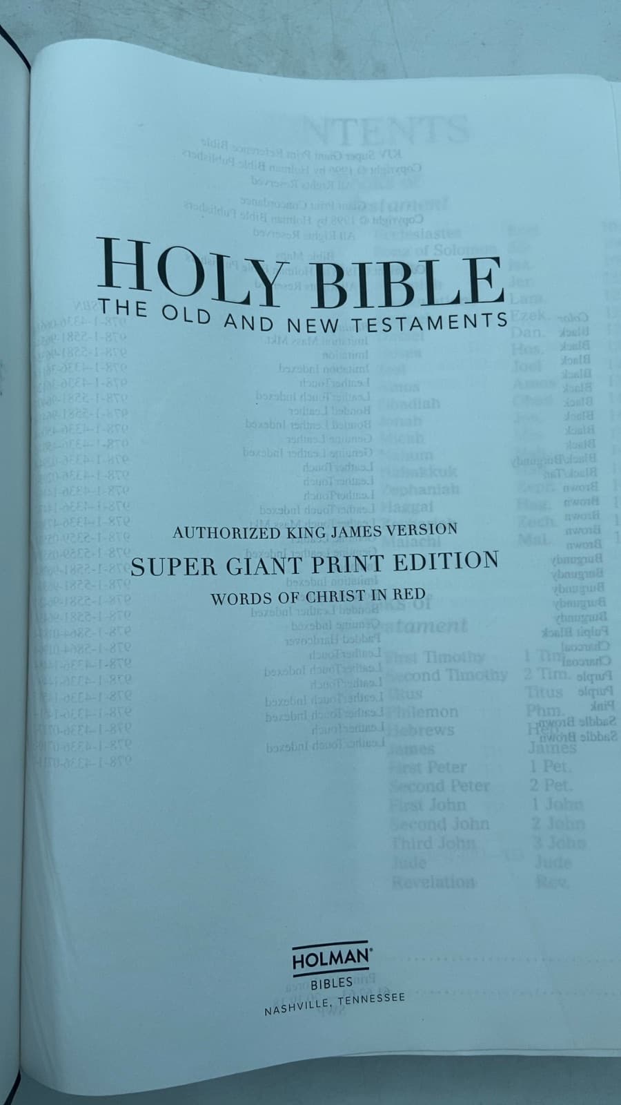 Holy Bible: The Old and New Testaments, Authorized King James Version, Super Giant Print Edition - title page